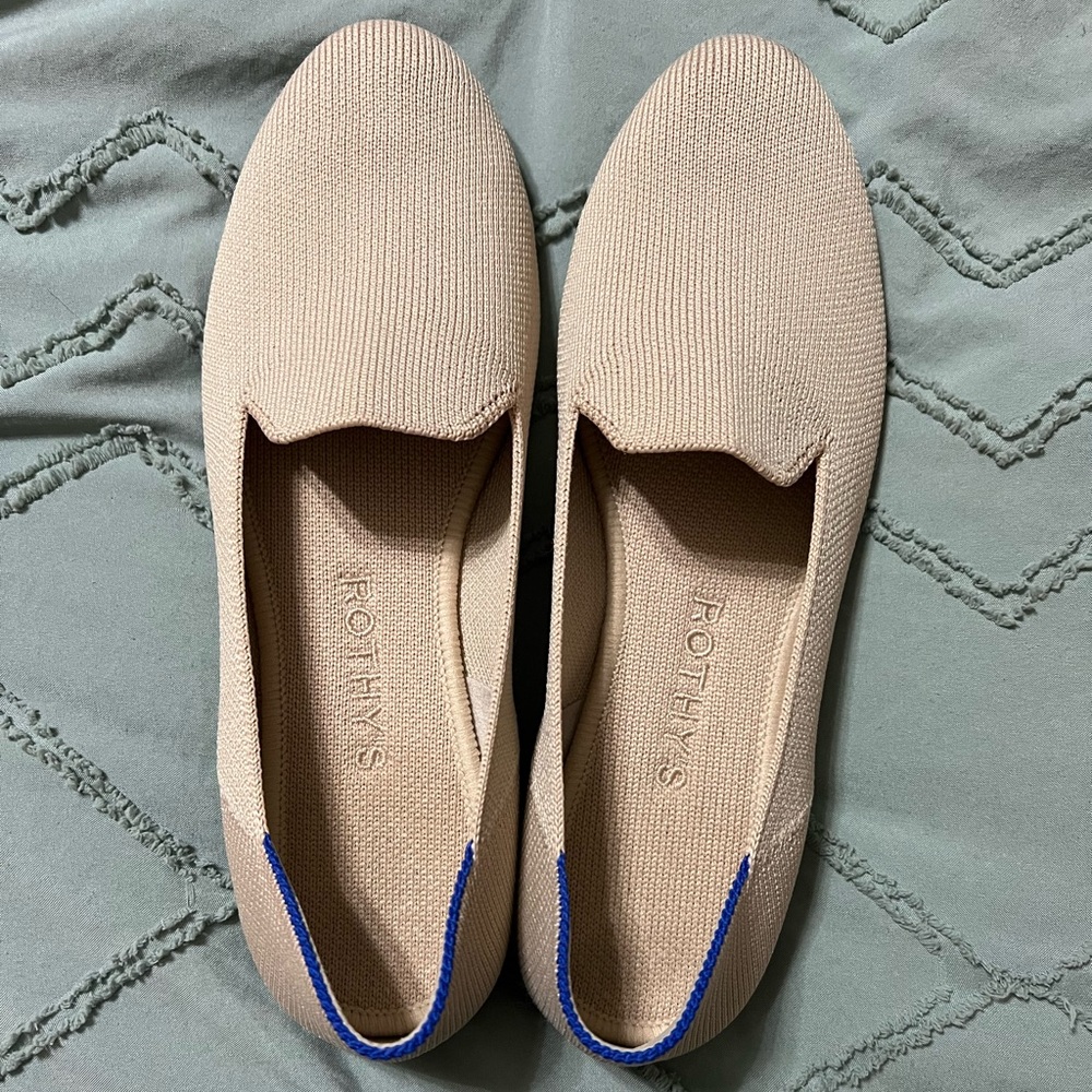 Rothy’s beige slip on flats